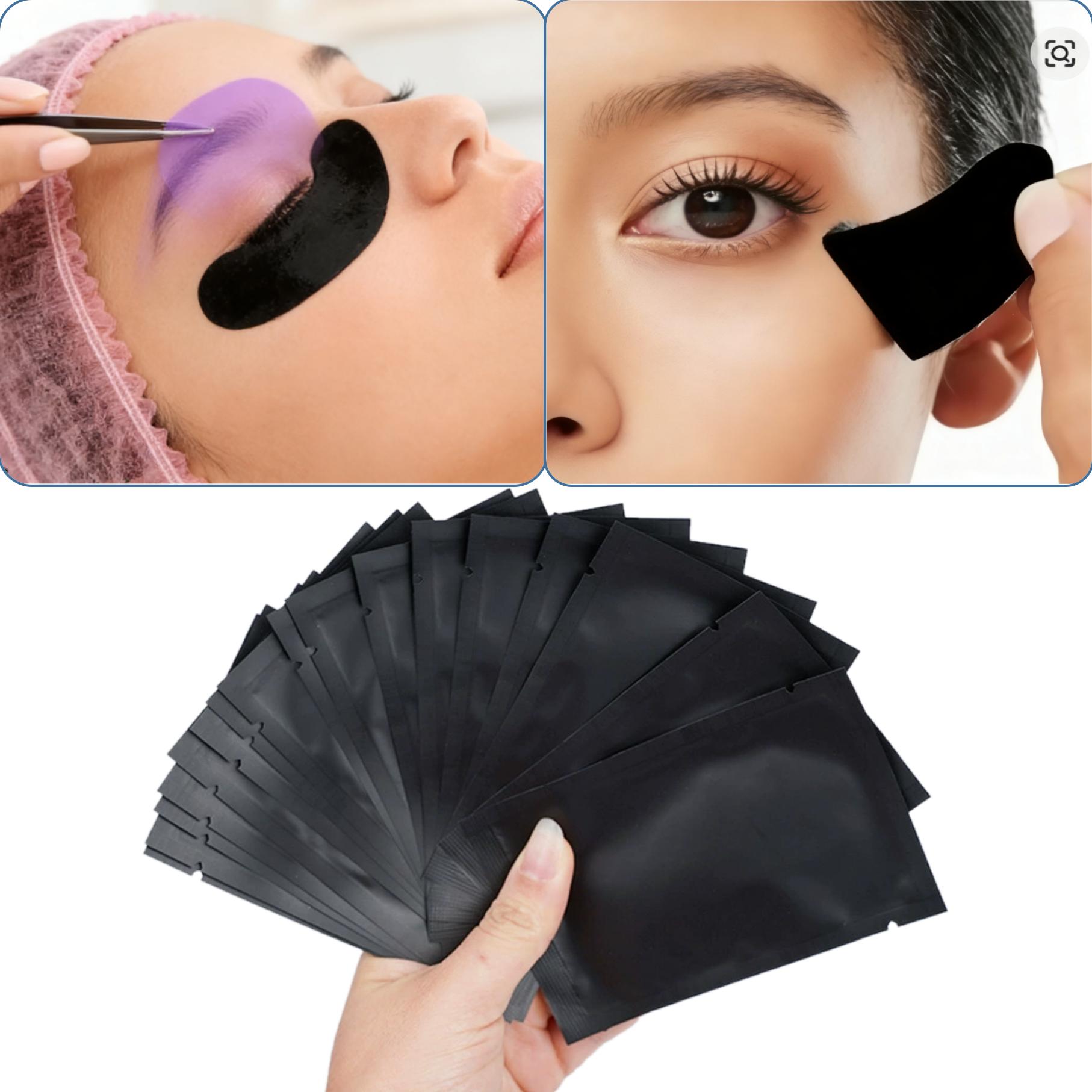 Eyelash Extension Uv - 25/50 Pares de Parches Negros con