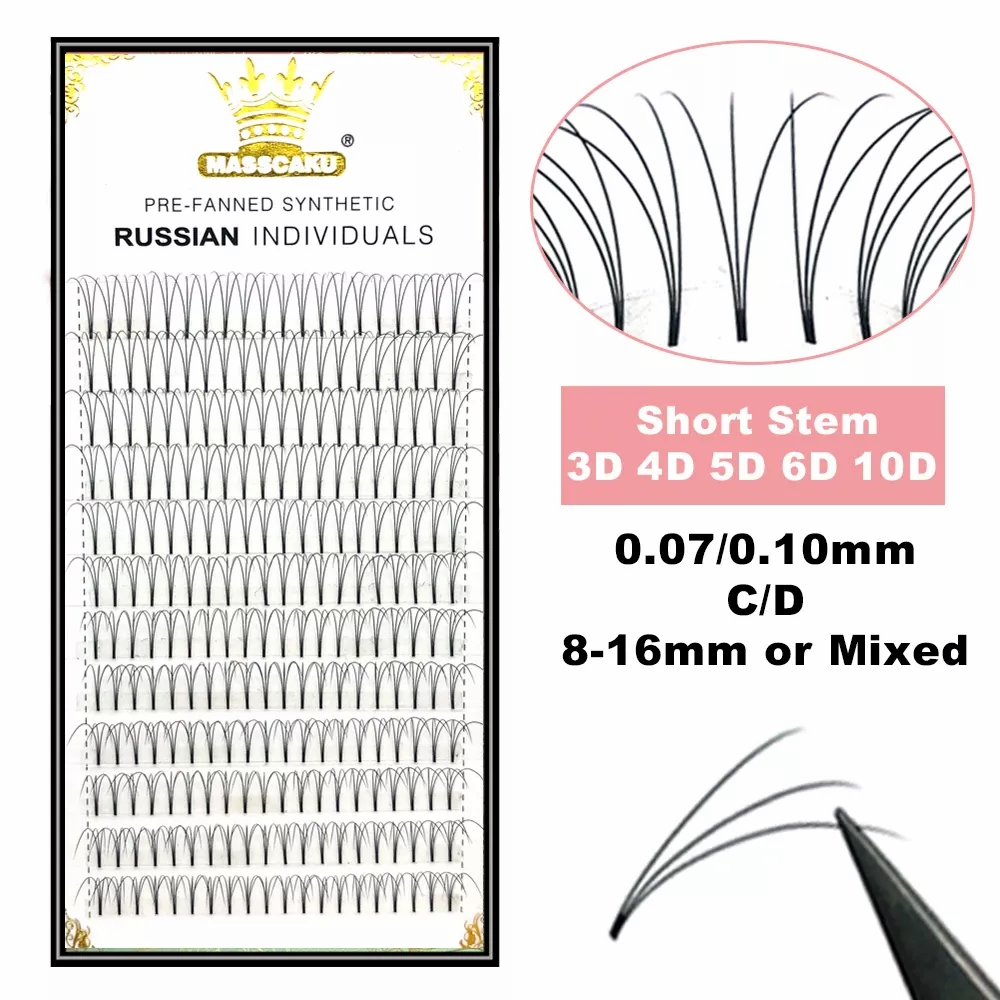 Eyelash Extension Or Extensions - Pestañas MASSCAKU prefabricadas, abanicos anchos, 3d/4d/5d/6d/10d/20d,