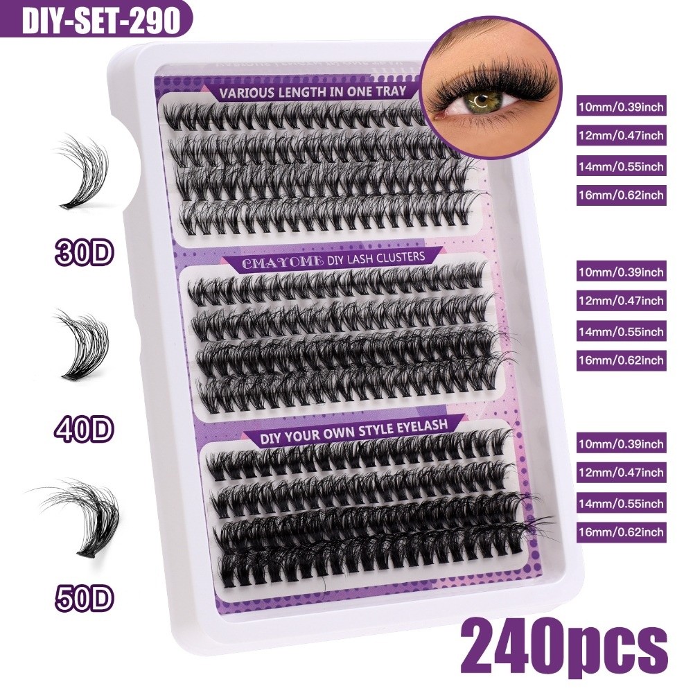Eyelash Extension Cluster - Pestañas Postizas de Aspecto Natural, Estilo