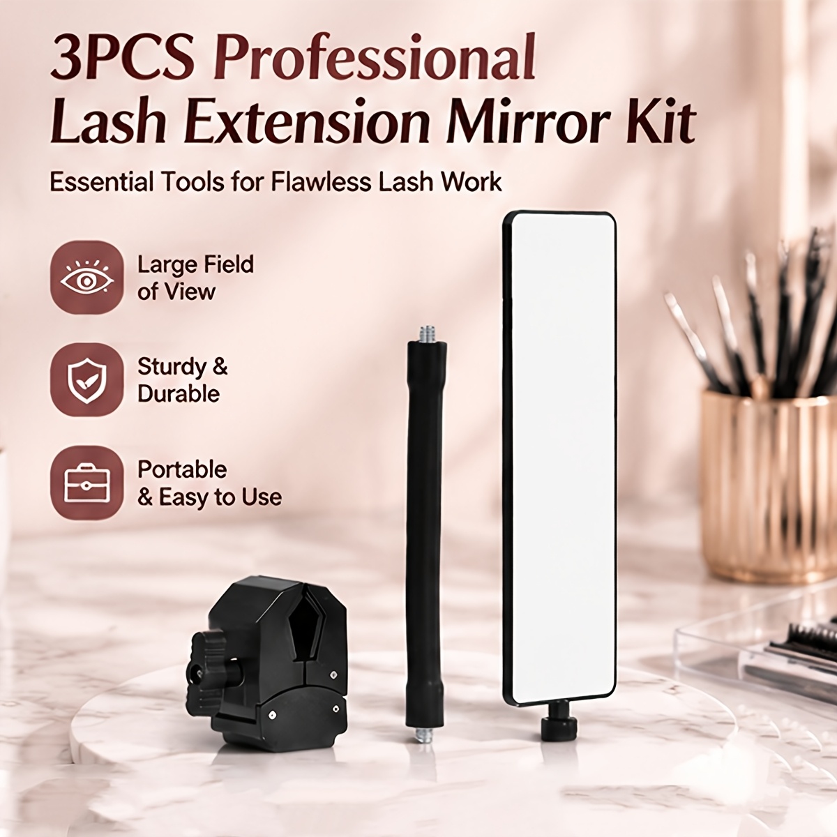 Eyelash Extension Equipment - Juego de 3 Espejos Profesionales para