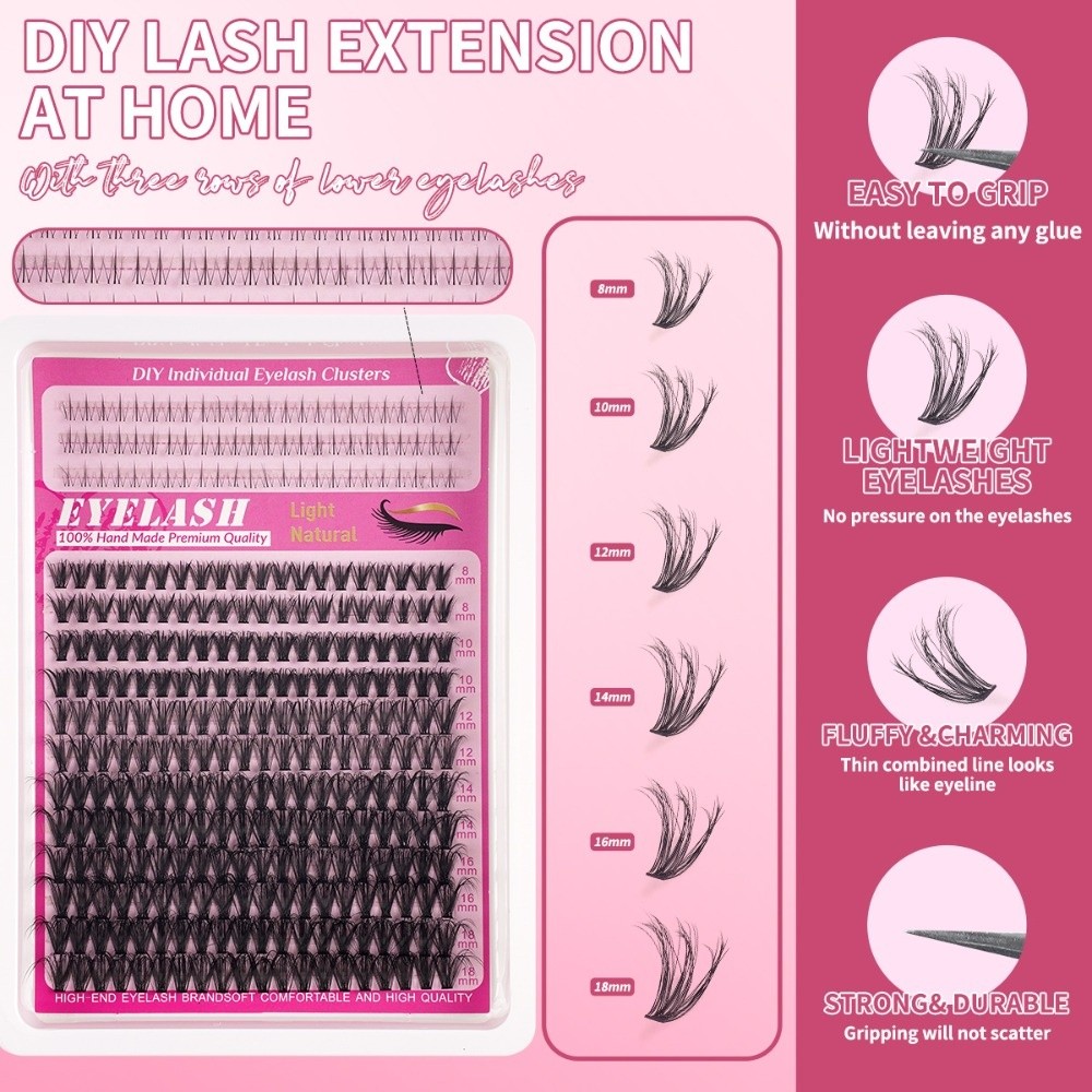 Pestañas Postizas de 8-18 mm d - Eyelash Extension Cluster reseña y precio